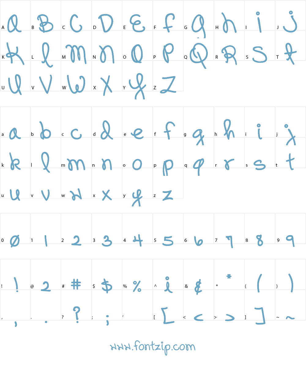 DJB Pinky Swear Font Character